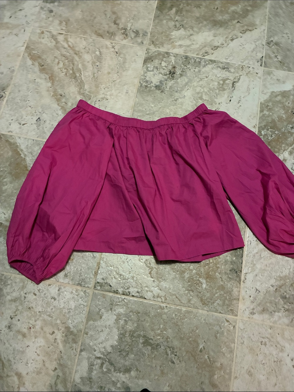 Pink Off-Shoulder Peasant Top